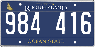 RI license plate 984416