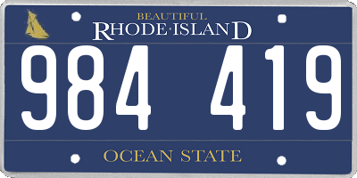 RI license plate 984419