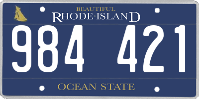 RI license plate 984421