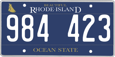 RI license plate 984423
