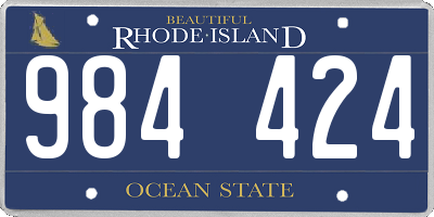 RI license plate 984424