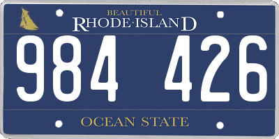 RI license plate 984426
