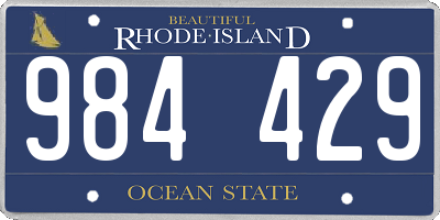 RI license plate 984429