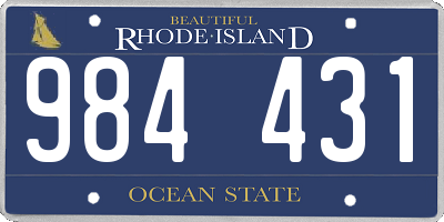 RI license plate 984431