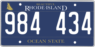 RI license plate 984434