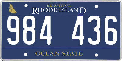 RI license plate 984436