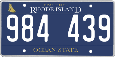 RI license plate 984439