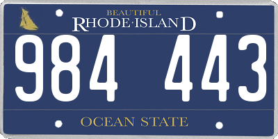 RI license plate 984443