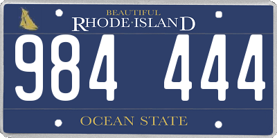 RI license plate 984444