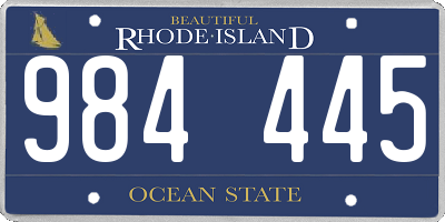 RI license plate 984445