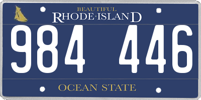 RI license plate 984446