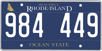 RI license plate 984449