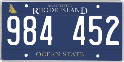RI license plate 984452