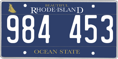 RI license plate 984453