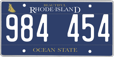 RI license plate 984454