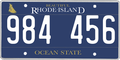 RI license plate 984456