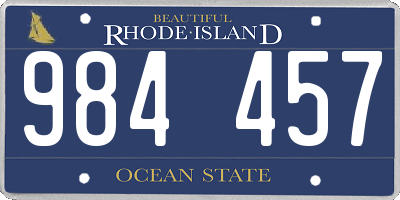 RI license plate 984457