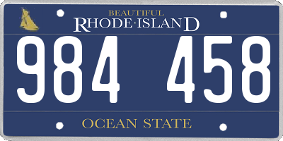RI license plate 984458