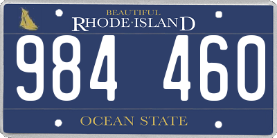 RI license plate 984460