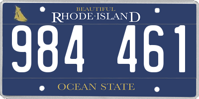 RI license plate 984461