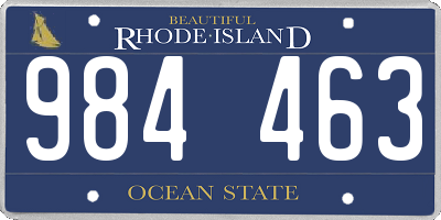 RI license plate 984463