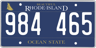 RI license plate 984465