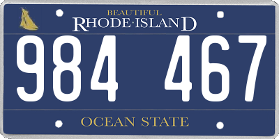 RI license plate 984467