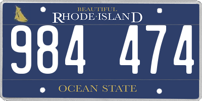 RI license plate 984474