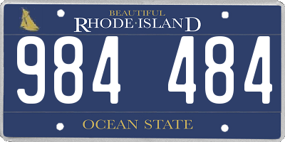 RI license plate 984484