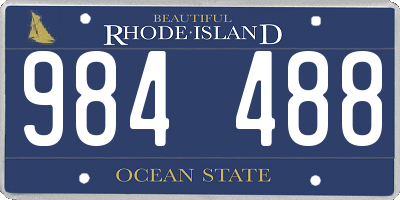 RI license plate 984488