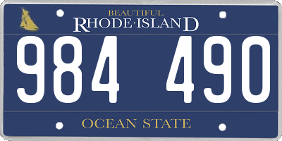 RI license plate 984490