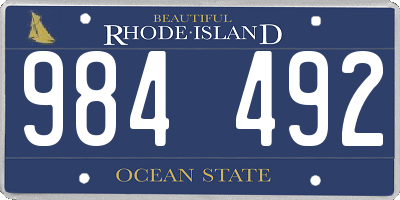 RI license plate 984492