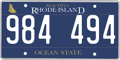 RI license plate 984494