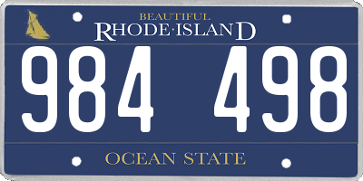 RI license plate 984498