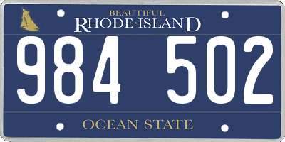 RI license plate 984502
