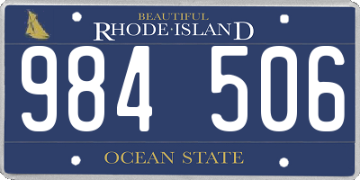 RI license plate 984506