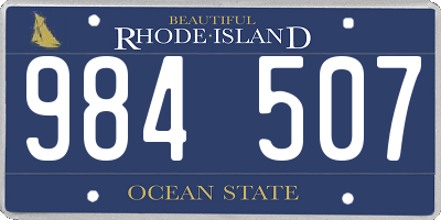 RI license plate 984507