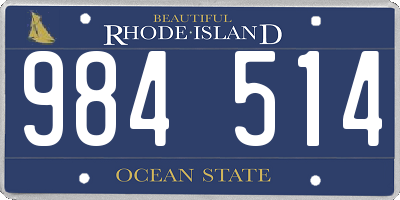 RI license plate 984514