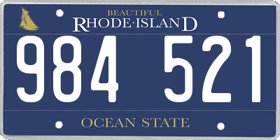 RI license plate 984521