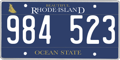 RI license plate 984523