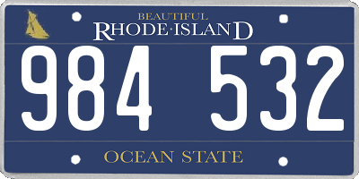 RI license plate 984532