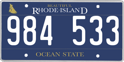 RI license plate 984533