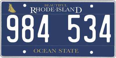 RI license plate 984534