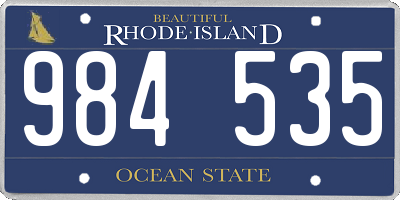 RI license plate 984535