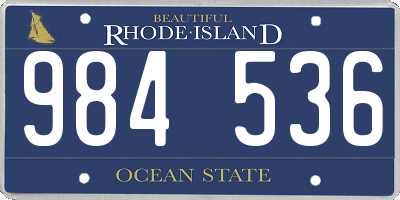 RI license plate 984536