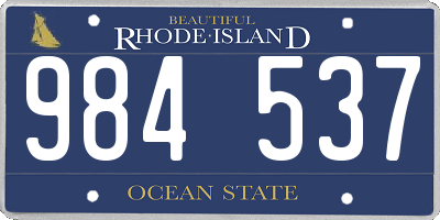 RI license plate 984537