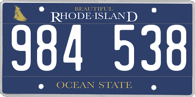 RI license plate 984538