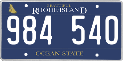 RI license plate 984540