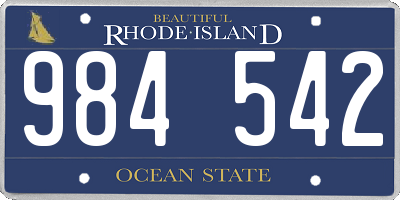 RI license plate 984542