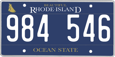 RI license plate 984546